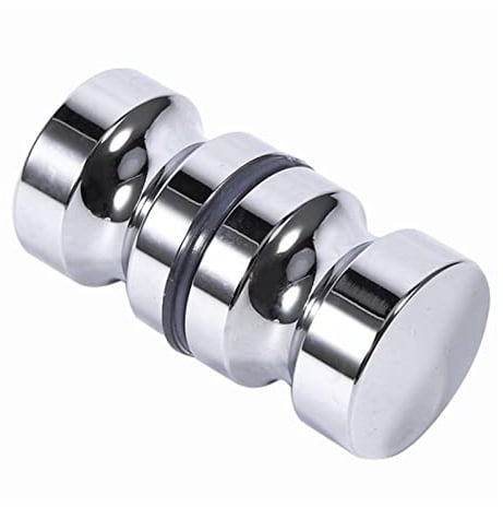 BuxiuGK 1 Pcs Shower Door Handle,Shower Screen Knobs Handles Round Aluminium Alloy Chrome Finish Solid Single Hole for Shower Glass Door Bathroom Sliding Door,30mm