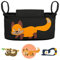 GLÜCKSWOLKE Kinderwagen Organizer - 12 Motive, Kinderwagentasche verschließbar, Kinder Buggy Tasche mit Feuchttuchspender, Baby Stroller Bag Fuchs, Aufbewahrungstasche (Willi Wildfuchs, schwarz)