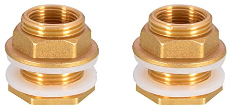 Connettore in ottone, 2 pcs maschio da 1 pollice femmina da 3/4 pollici Soild Connettore di serbatoio in ottone TEAD, connettore in ottone per accessori per accessori