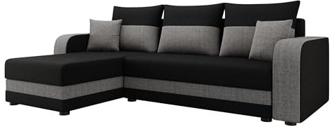Mirjan24 Ecksofa Nolatio, Eckcouch, L-Form Couch für Wohnzimmer, Sofa mit Bettkasten und Schlaffunktion, Ottomane Universal, 3 Sitzer Polsterecke mit Bettfunktion (Lux 23 + Lux 05)