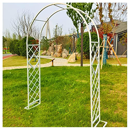 Schwer Rosenbogen Verzinkt Gartenbogen Metall Stabil Torbogen Für Kletterpflanzen Freistehend Pflanzen Rankhilfe Rankgitter Rosengestell Rankbogen 140x230cm 240x230cm 280x230cm ( Color : Weiß , Size :