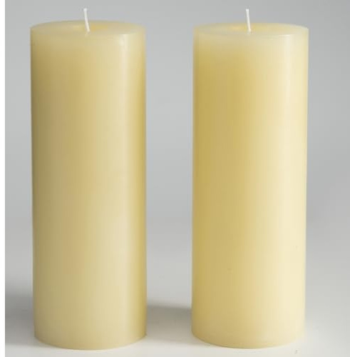 Memoward Stumpenkerzen Creme,Kerzen Groß 2er Set,Lange Brenndauer ca.100+ Std,Saubere Verbrennung,Unparfümiert,für Haushalt,Feiern und Gastronomie Deko (7.5 x 20 cm-2er, Creme)