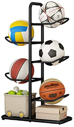 RIFWOVE Support Ballon Basket, Support De Rangement pour Ballon, Cadre en Métal Incurvé, Pas Facile À Porters, Support De Sport De Garage Robuste À Présentoir Intérieur