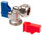 Invero Universal Durable Brass, Stainless Steel Washing Machine Dishwasher 90° Degree Angled 3/4 15mm Valve Tap - Includes Red and Blue Handles