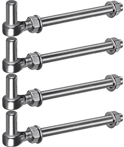 Insaga Tor Scharnier M16, 4er Schwerlast Feld Torscharnier 16mm Haken zu Bolzen Pin Aufhänger Edelstahl Metall Garten Torangel für Bauernhof Tor/Gartentor/Zauntor/Holzzaun/Einfahrt, 440lbs, 25.4cm