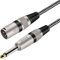 Greluma 1 pezzo Cavo XLR maschio da 1,5 m a 1/4 di pollice TS, cavo di interconnessione sbilanciato in nylon intrecciato XLR maschio da 3 pin a maschio TS da 6,35 mm (conduttori in rame puro)
