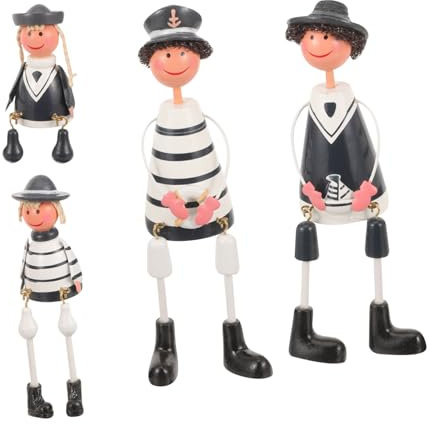 ibasenice 4 Stück Dekorative Ornamente Spielzeug Desktop-puppendekor Puppenschmuck Sonnenblumenpuppe Marionette Im Landhausstil Stehende Puppe Karikatur Kunsthandwerk Holz