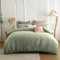 Soifox Double Duvet Cover Set - Sage Green Bedding Set Double Bed with Zipper Closure, Soft Non Iron Microfiber Duvet Cover with 2 Pillowcases
