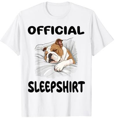 Offizielles Schlafshirt mit englischer Bulldogge T-Shirt