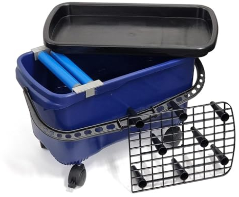 Karl Dahm® Waschset Waschboy mit Eimer, Rädern, Rollen, Deckel und Gitter I Das perfekte Set um Fliesen zu waschen, reinigen (12787)