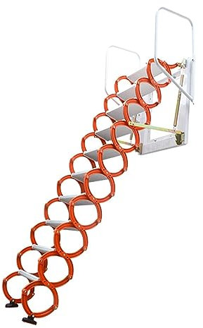 JATIBOSH Dachboden-Teleskopleiter, an der Wand montierte Trittleiter, rutschfeste Stufen für Zuhause, Dachbodenleiter, Belastung: 880 lb, leichte Klappleiter