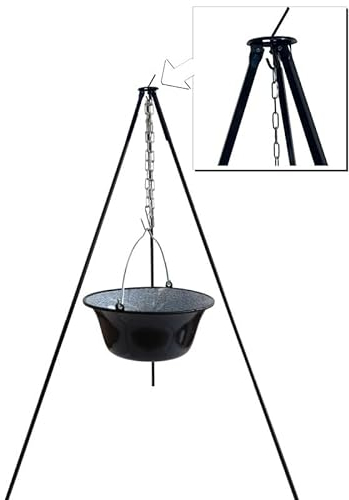Dreibein mit Topf emailliert 8 Liter Gulaschkessel