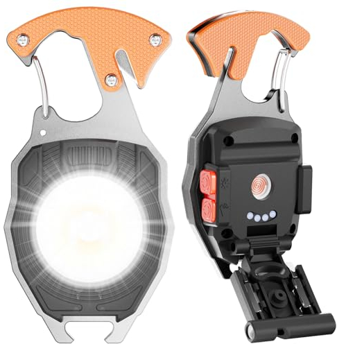 SEANCHEER Mini Led Torcia Portachiavi, Piccola Torcia Ricaricabile 1000 lumen, 7 Modalità Luce di Lavoro, Gadget da Campeggio Multifunzione per Esterno, Camping&Power Failure.