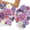 Serwalin Artificial Flowers Dreamy Purple Silk Fake Flowers for DIY Wedding Bridal Bouquets Centerpieces Arrangements Party Baby Shower Artificial Peonies Flowers for Decoration