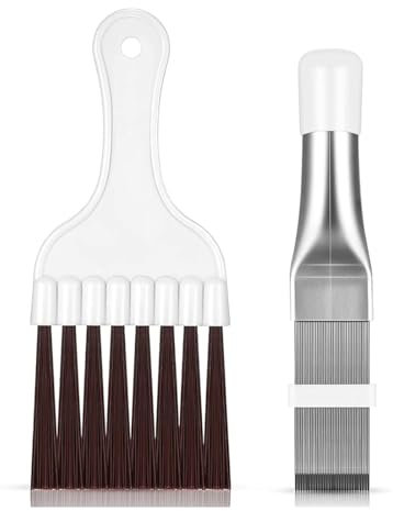 AEIOPRS 1 Satz Edelstahl Lamellenreinigungsbürste Verdampferkühler Reparaturwerkzeug Kondensator Reinigungskamm Klimaanlagen Kondensator Lamellenkamm