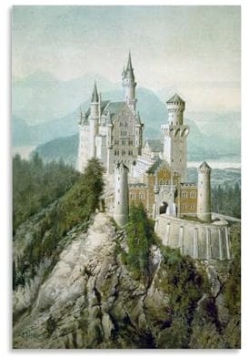 TSNKNP Adolf Hitler Neuschwanstein Castle Poster Dekorative Malerei Leinwand Wandkunst Wohnzimmer Poster Schlafzimmer Malerei,Wandkunst Bilddruck Moderne Familienzimmer Dekor 16x24inch(40x60cm)