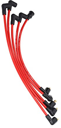 AOWINHIT 5Pcs 8mm Red Silicone HT Plug Wires, Ignition Leads Cables Replacement for MGB Red,Ignition Wire