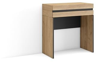 Skraut Home | Table Console d'Entrée | Grand Espace de Rangement | 70x75x35 cm | avec tiroir | Meuble d'appoint | Style Moderne | Chêne