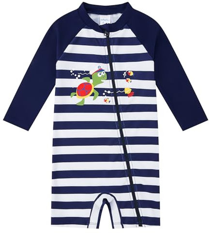 upandfast Maillot de Bain Une pièce pour bébé garçon avec Protection Solaire UPF 50+ (Tortue,9-12 Mois)