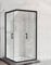 Corner Entry Shower Enclosure with Black Trim Walk in Cubicle Sliding Door Shower Tray and Riser Kit Options (800mm Enclosure and 800mm Tray)