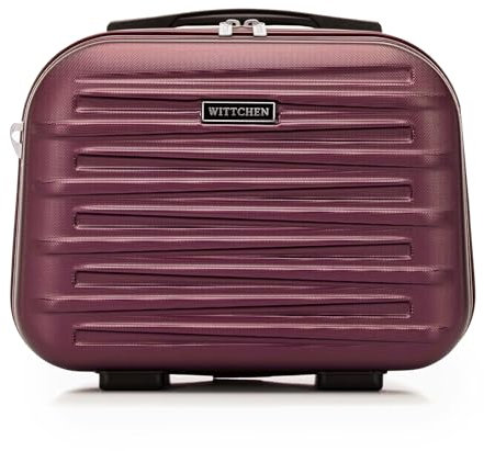 WITTCHEN Skyspeed Line Valise cosmétique Bagages ABS Valise Rigide Trousse de Toilette Trousse de Toilette Pochette cosmétique Femme Bandoulière Sangle de Valise élastique Maroon
