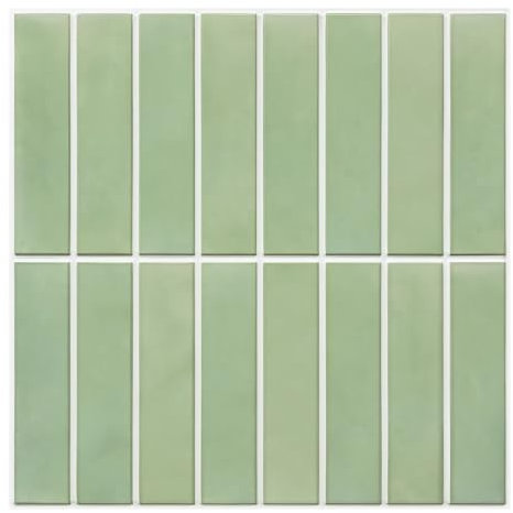 Commomy Fliesenaufkleber Klebefliesen Küche Bad, Matt PVC, 10 Stück, 30 x 30 cm, Salbei Grün, Selbstklebende Fliesen Küchenrückwand Metro Wandfliesen Selbstklebend