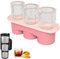Toyone Stanley Cup Cubitera - Cubitera de silicona con tapa, 3 compartimentos para vasos de 40 onzas, whisky, cócteles y más (rosa)