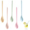 LINTRA 5 Piezas Cuchara Yogurt Largas, Material Plástico Cucharas de Huevos de Colores, Mango Largo Cucharas Plastico Duro Reutilizables, para Restaurante, Hogar, Cafetería