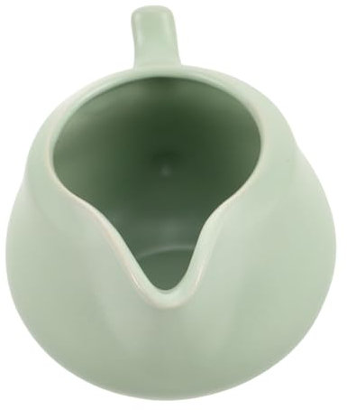 Luxshiny Jarra De Porcelana Verde Con Asa Para Leche y Salsas Dispensador Práctico y Versátil Para Cocina Para Servir Jarrita De Cerámica Para Uso Diario