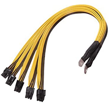 EXQIOUR GPU VGA Y-Splitter Verlängerungskabel Mining Grafikkarte Power 5 x PCI-E Pcie 6pin GPU Grafikkabel Mining Video