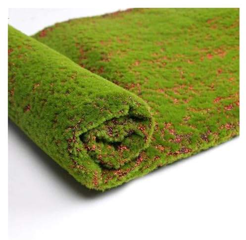 EuZhOuDEQiNg Mousse Artificielle, Fausses Plantes Vertes, 100x100cm, Fausse Herbe for décoration de Patio de Maison, Mur de Jardin, décor de Salon(Red,1M x 1M)