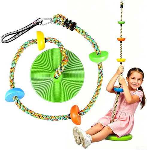 TATATATA Kletterseil Schaukel mit Plattform, Grün, für 3-8 Jahre Kinder