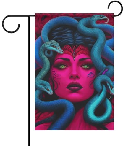 Décoration de jardin saisonnière « Reine des serpents Méduse » de la Grèce antique - Drapeau de jardin