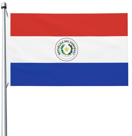Bandera de Paraguay Bandera de jardín de doble cara, 90 x 150 cm, adecuada para uso durante todo el año, decorar porches, balcones y patios | Mástil de bandera no incluido.
