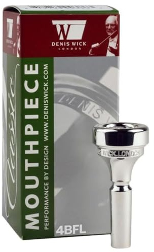 Denis Wick Classic Flugelhorn Mouthpiece Silver-Plated, 5884-4BFL - B Cup with Open Backbore for Warm, Rich Tone - Large Shank Flugelhorn Fit - Focused Support & Smooth Response - 16.50 x 5.17 x 4.6mm