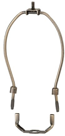 B&P Lamp® 10 Inch Heavy Duty Lamp Shade Harp Holder for Table and Floor Lamps, Antique Brass Finish