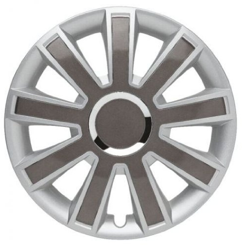 Tunershop 4 Radkappen Radzierblenden Typ Flash II Silber/grau passend für Mercedes 15 Zoll Stahlfelgen