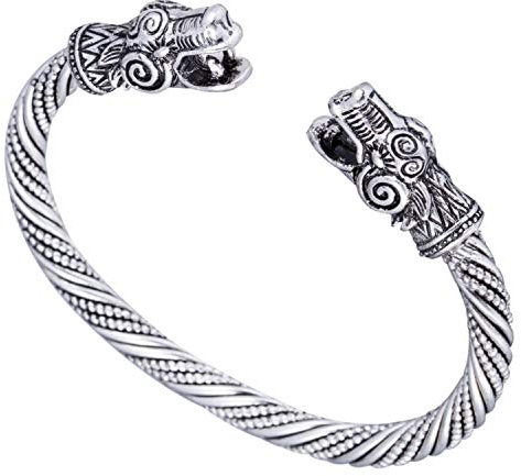 My Shape Armreif, Armspange aus antikem Silber, mit Drachen-Motiv im Vikinger-Stil, heidnisch, Schmuck, Liebe, Accessoire