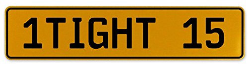Vintage Parts 559859 Nummernschild (gelbes geprägtes Aluminium, europäisches 1TIGHT 15, 1 Stück)