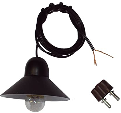 BELI-BECO 321 Hängelampe schwarz für Krippe mit Beleuchtung - Krippenbeleuchtung - Kunststoff - 30 mm - klare Glühlampe E 10-3,5 V - 0,2A