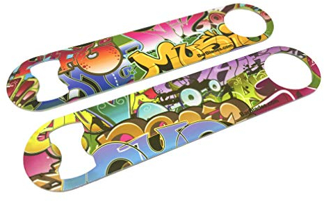 Music & Love Graffiti Wrapic Bar Blade Bottle Opener Full Colour Bar Blade Art Paint Beer Alcohol Bartender Tool