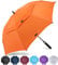 ZOMAKE Golf Umbrella Windproof and Rainproof 62in, Large Umbrella Windproof Strong, Big Golfing Brolly Unbreakable Double Canopy for Men Women (Orange)