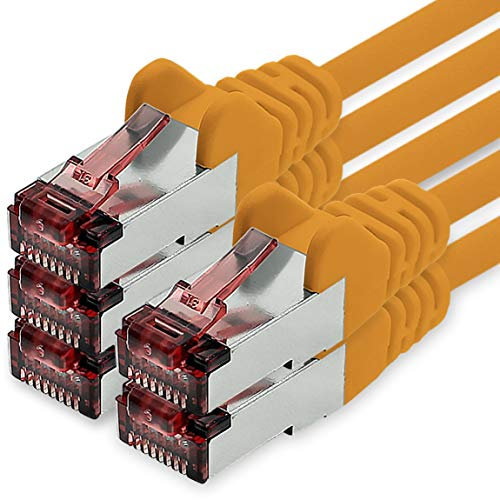 freiwerk Network cable Cat.6 2m orange - 5 x Ethernet cable Lankabel Cat6 Lan network cable Sftp Pimf patch cable 1000 Mbit s