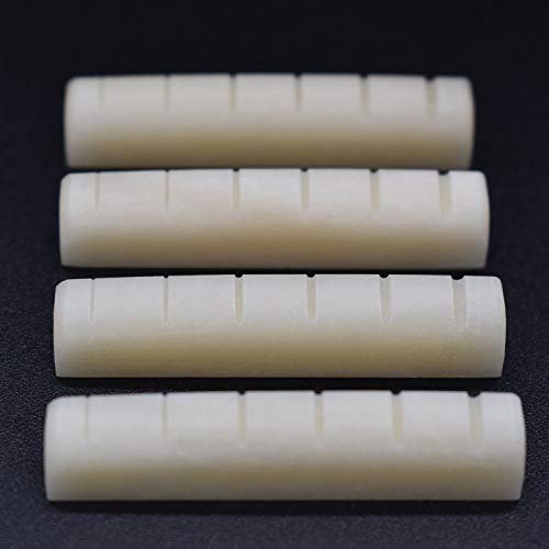 Vencetmat Unbleached Acoustic Guitar Nut, Pure Complete Bone, Bone Original Color, Vintage Style, 4 Pack