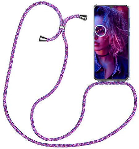 Coque Collier pour Huawei P Smart Plus 2019,Coque Transparent Silicone Housse avec Cordon de Collier Necklace Lanyard Case Étui de Téléphone avec Cordon Cover Anti-Rayures,Licorne