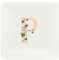 La Porcellana Bianca - Piattino Quadrato Lettera P - Arredo Casa, Cucina - Linea Adorato - Idea Regalo - Porcellana - 10x10xh1,5 cm