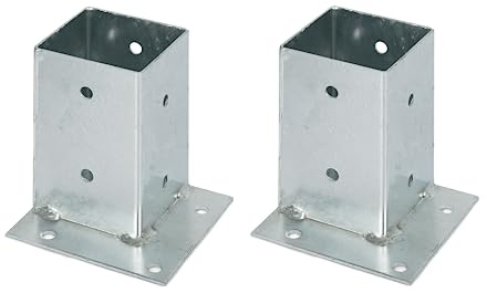 Alberts 212544 Aufschraubhülse | für die bündige Befestigung an Ecken | feuerverzinkt | 91 x 91 mm | 2er Set