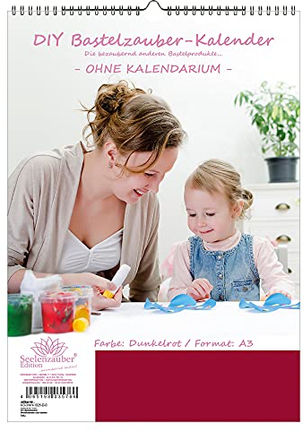 DIY Bastelzauber Wandkalender zum basteln OHNE Kalendarium DIN A3 Hochformat Farbe: Lila - Seelenzauber Fotokalender Bastelkalender Basteln