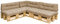 Royal Schneider Set Sitzkissen Rückenkissen Palettensofa Palettenpolster - 7er Set - 3Stk. 120x80 + 3Stk. 120x40 + 1Stk. 60x40, Farbe - Cappuccino