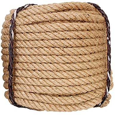 Natural Hemp Ropes 24mm Thickness Strong Jute Ropes Natural Heavy Duty Twine for Crafts, Cat Scratch Post, Bundling for Garden Boating Tug of war Pets Climbing Rope Sisal Twine Rope Jute Rope